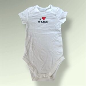 New I Love Mama White Baby One-Piece Bodysuit